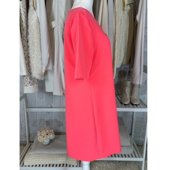 Eci NEw York Women's Size XS Bright Pink Criss Cross V Neck Shift Dress #0254 - Picture 3 of 10